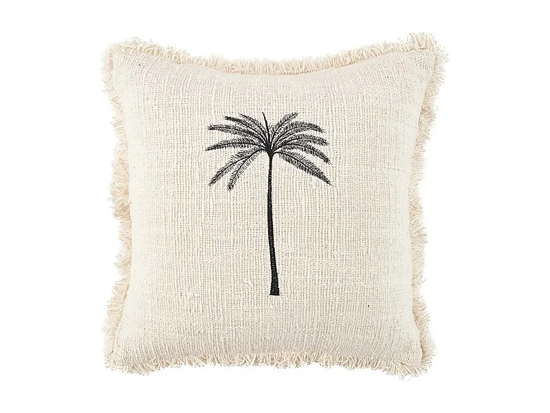 De Gili Palm Kussenhoes - Naturel Zwart