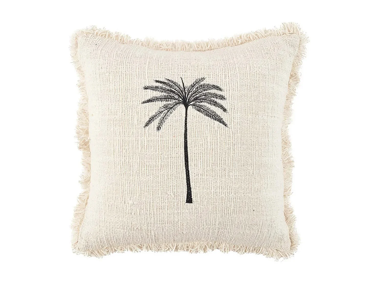 Housse De Coussin Gili Palm - Naturel Noir