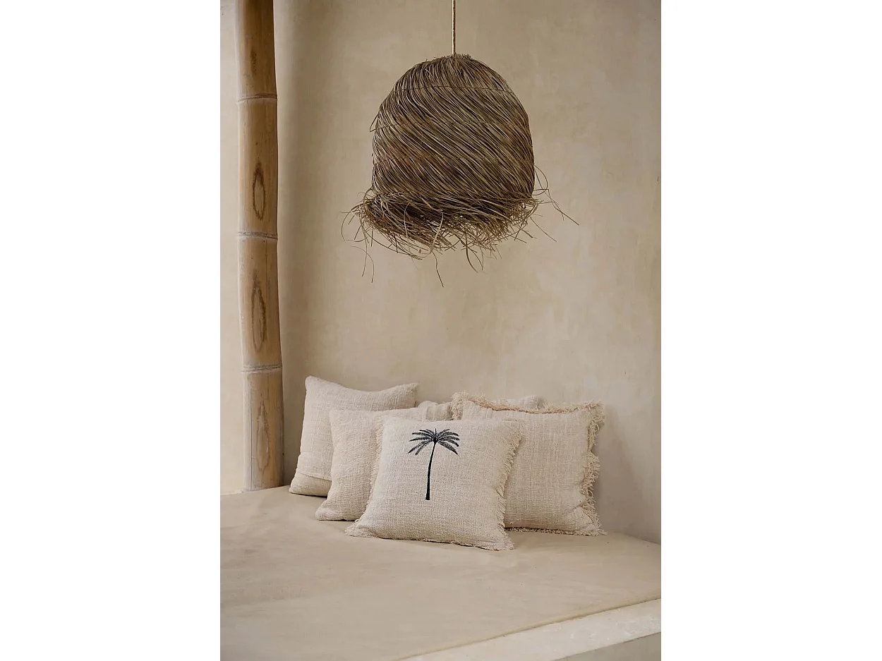 Housse De Coussin Gili Palm - Naturel Noir
