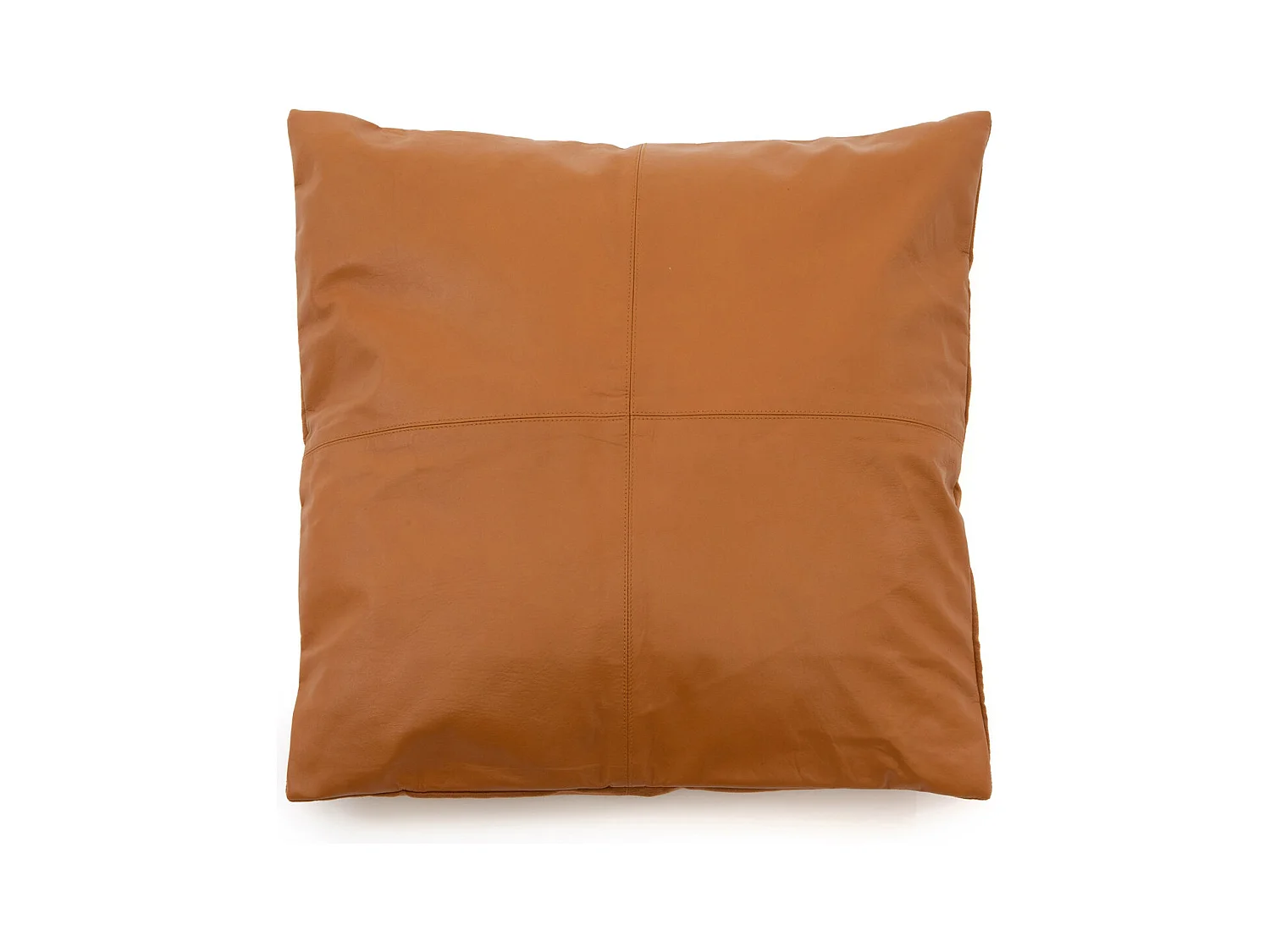 La Housse De Coussin En Cuir À Quatre Panneaux - Chameau - 60x60