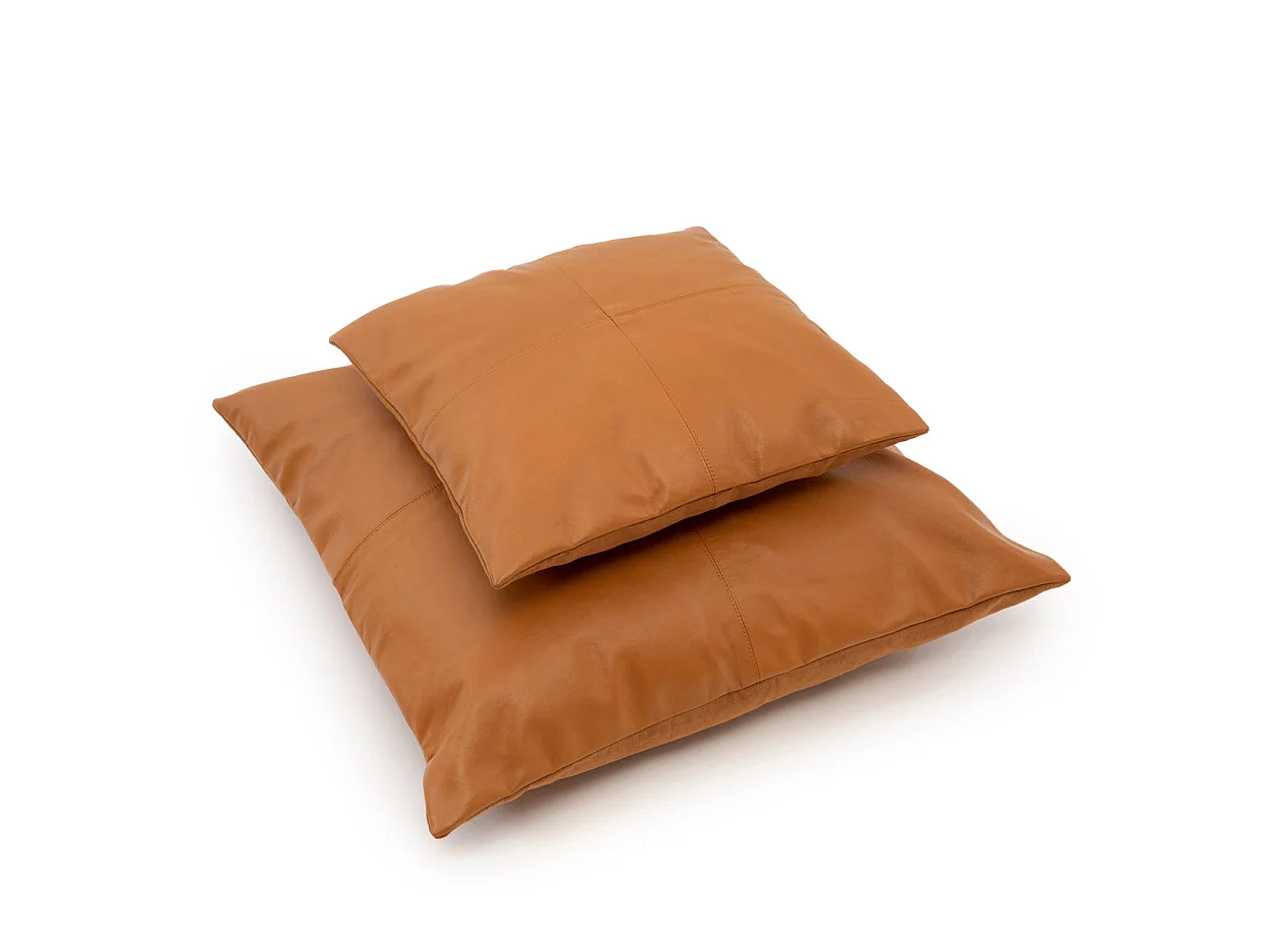 La Housse De Coussin En Cuir À Quatre Panneaux - Chameau - 60x60