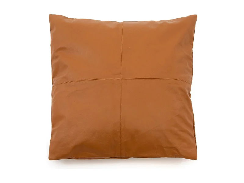 De Four Panel Leather Kussenhoes - Camel - 60x60