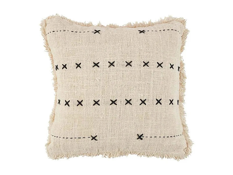 Housse De Coussin French Kiss - Naturel Noir