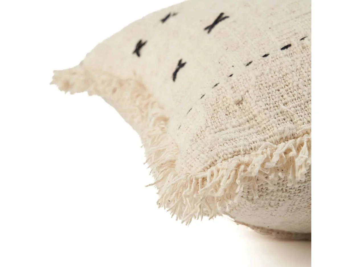 De French Kiss Kussenhoes - Naturel Zwart