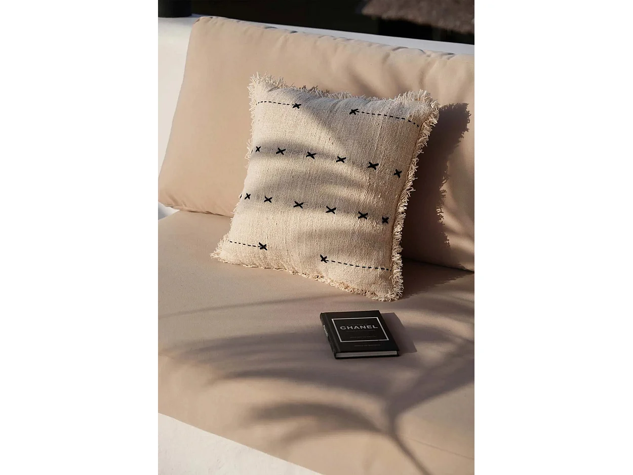 Housse De Coussin French Kiss - Naturel Noir