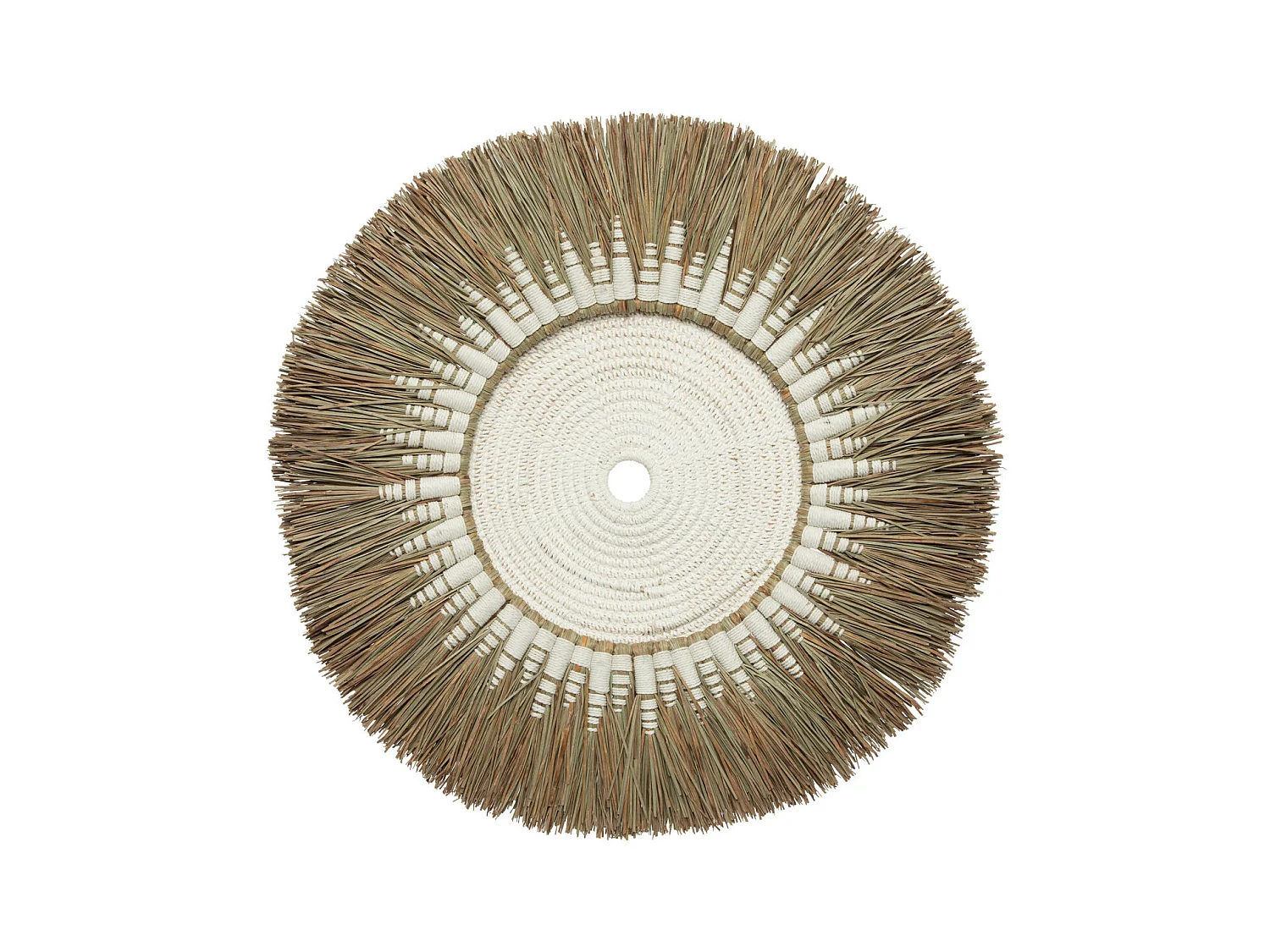 Déco Murale Macramé Raffia - Blanc Naturel