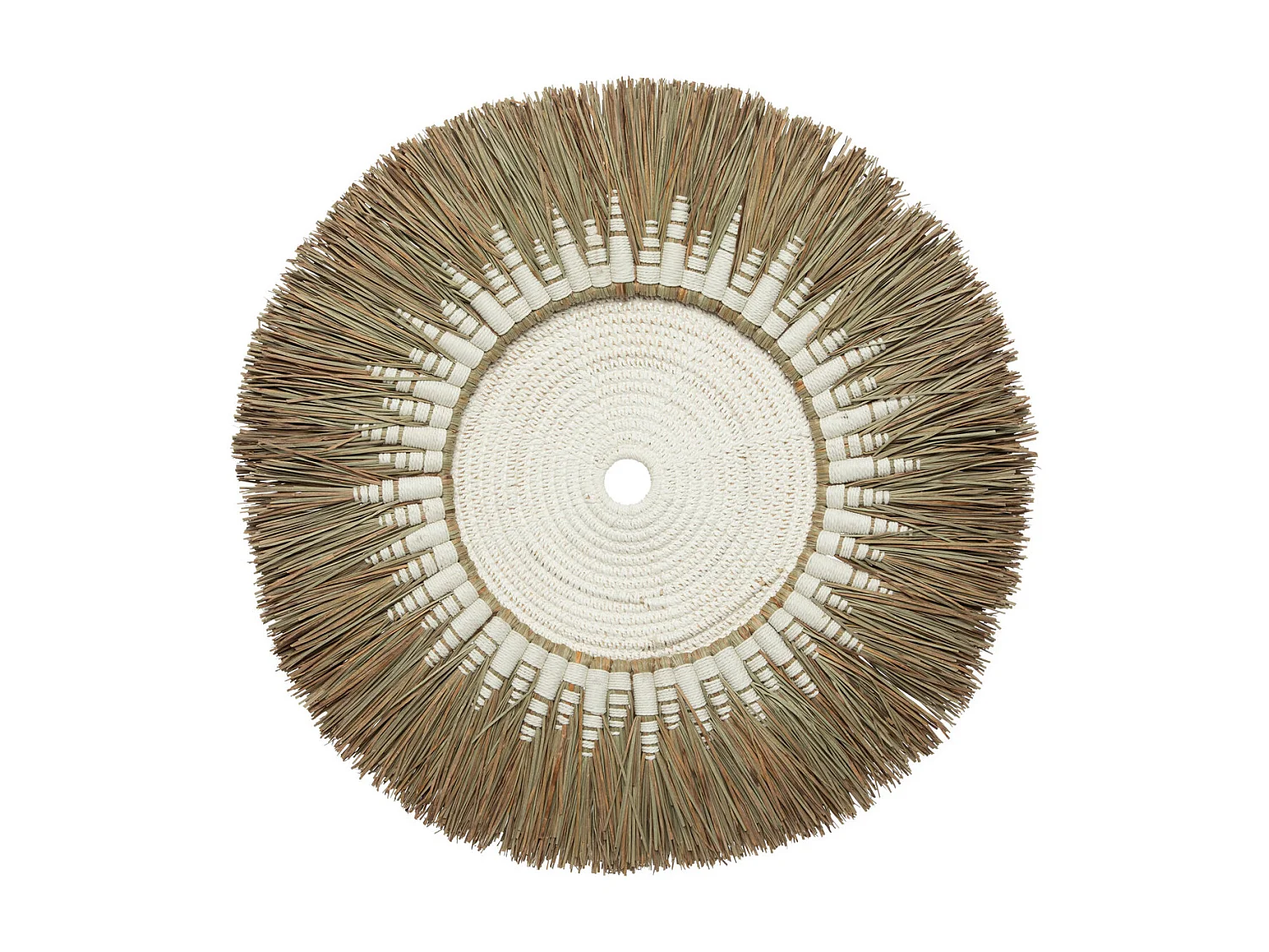 Déco Murale Macramé Raffia - Blanc Naturel