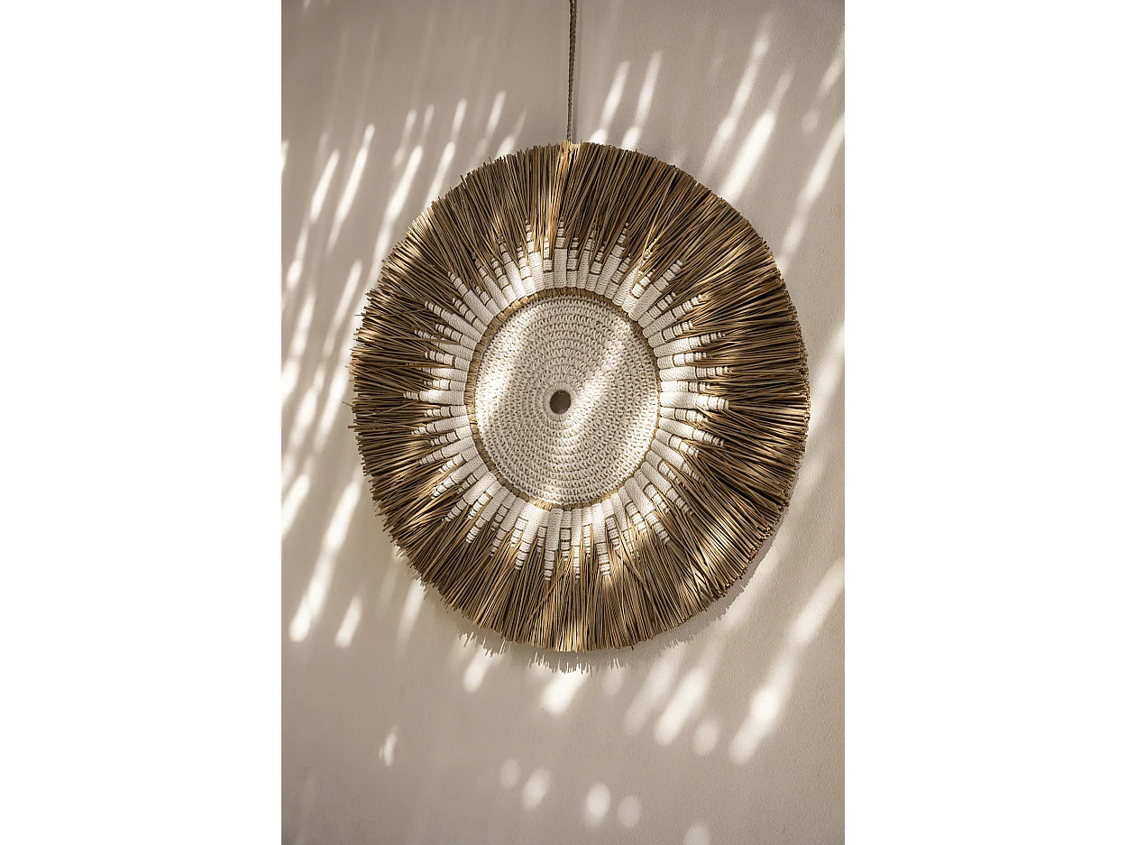 Déco Murale Macramé Raffia - Blanc Naturel