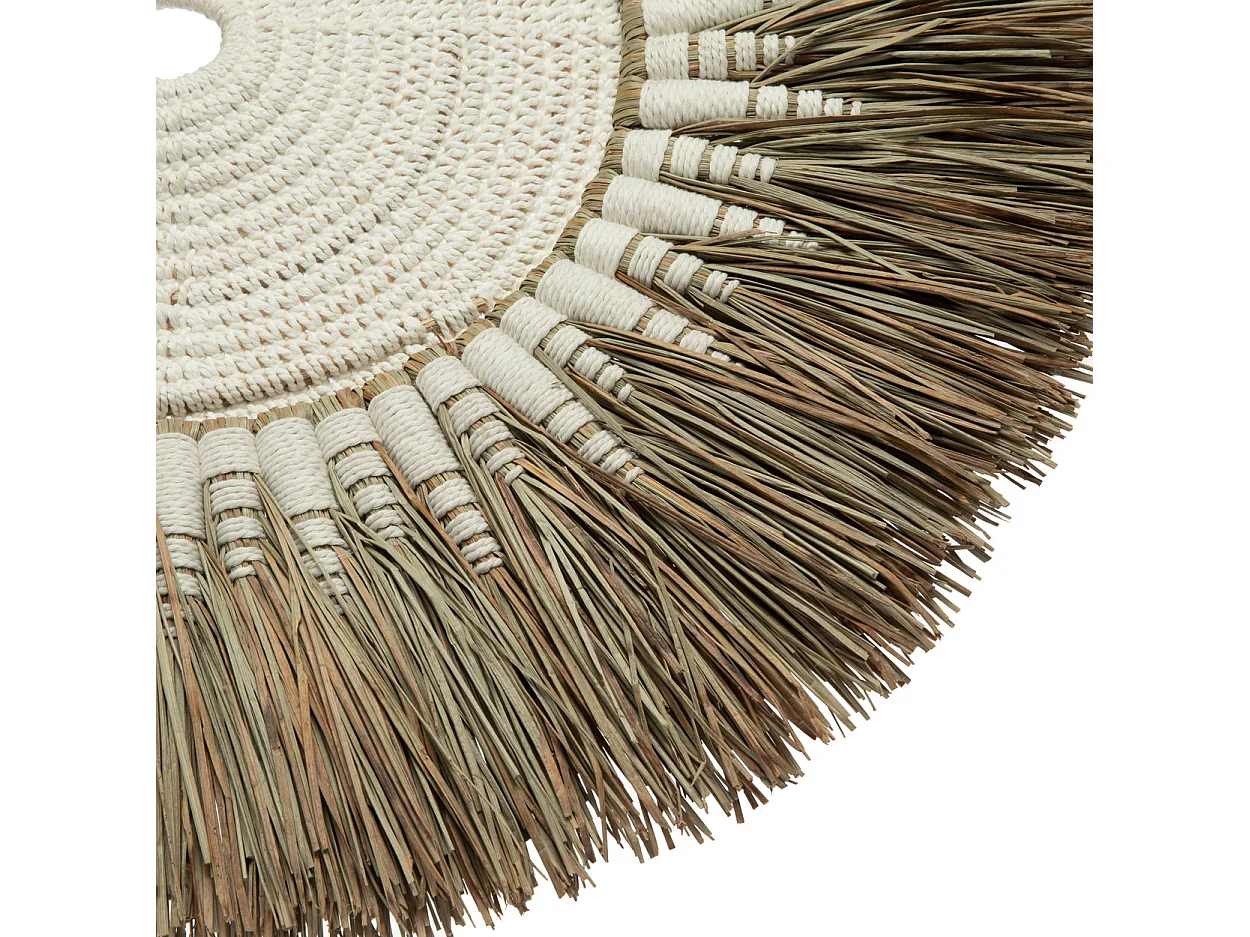 Déco Murale Macramé Raffia - Blanc Naturel