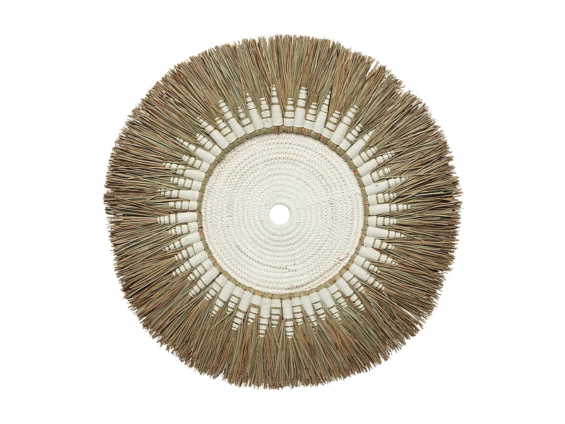 Déco Murale Macramé Raffia - Blanc Naturel
