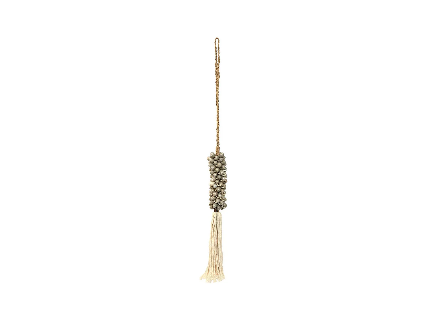 Le pompon en coquillage et coton - Gris
