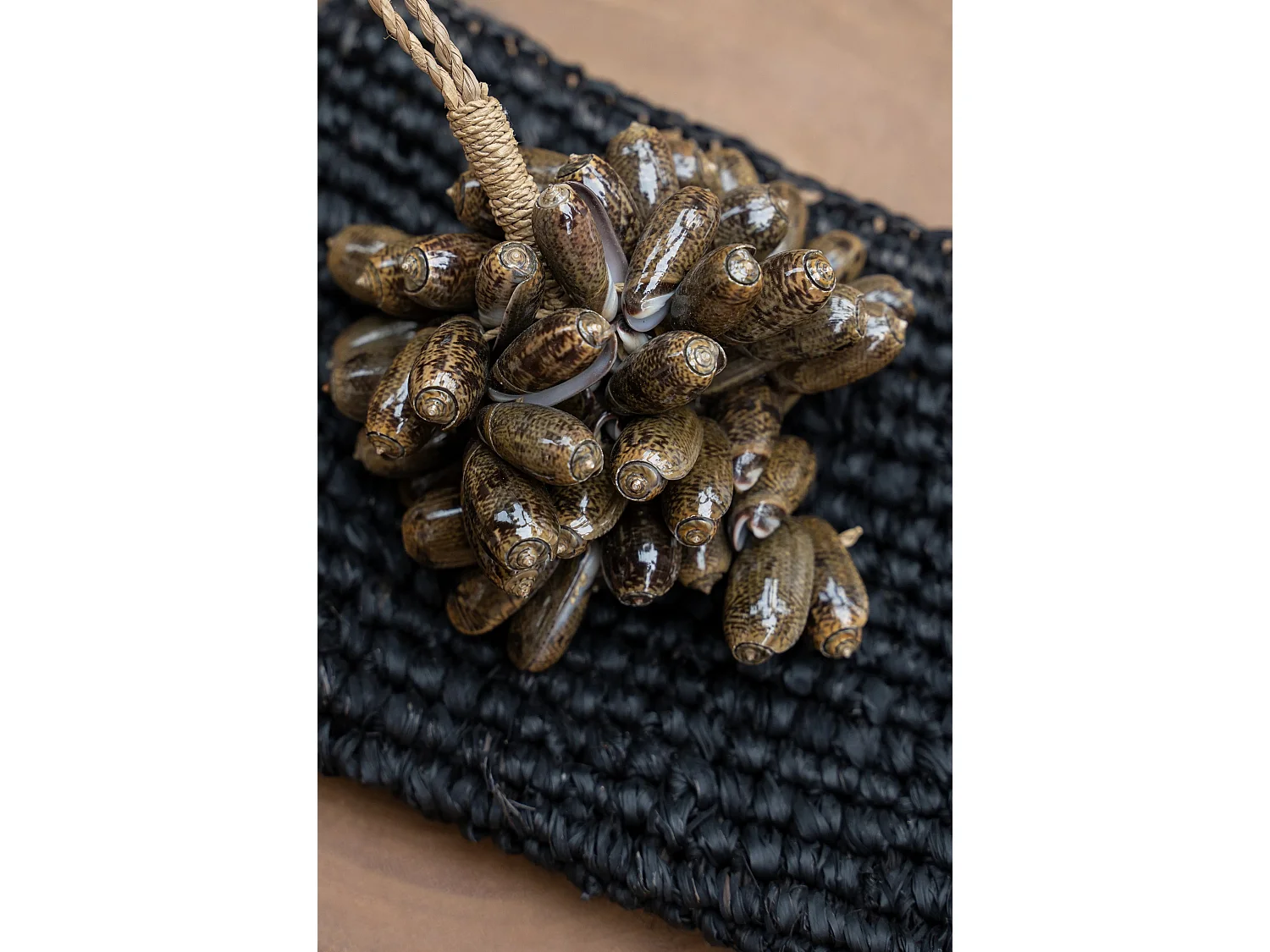 Le Pompon En Coquillage Cauri Marron