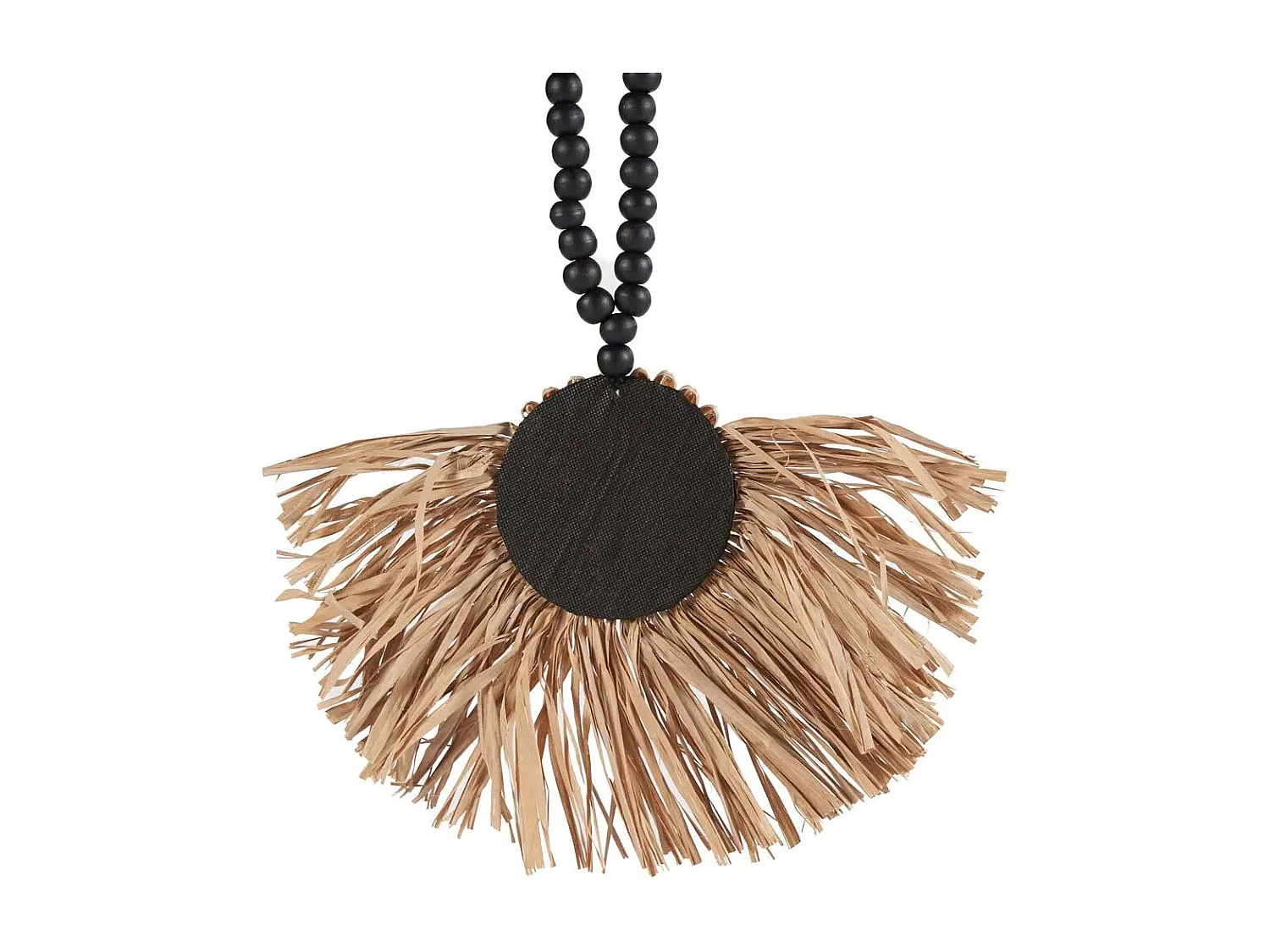 De Raffia Mahkota Tassel - Naturel Zwart
