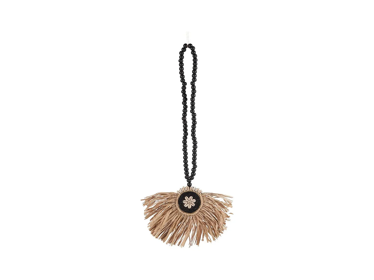 De Raffia Mahkota Tassel - Naturel Zwart