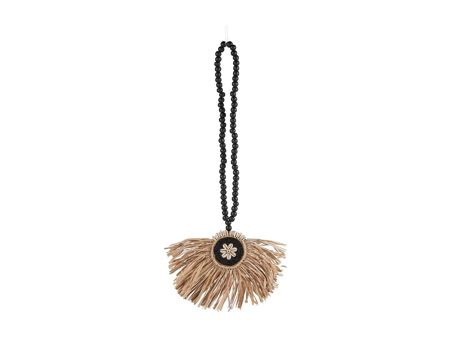 De Raffia Mahkota Tassel - Naturel Zwart