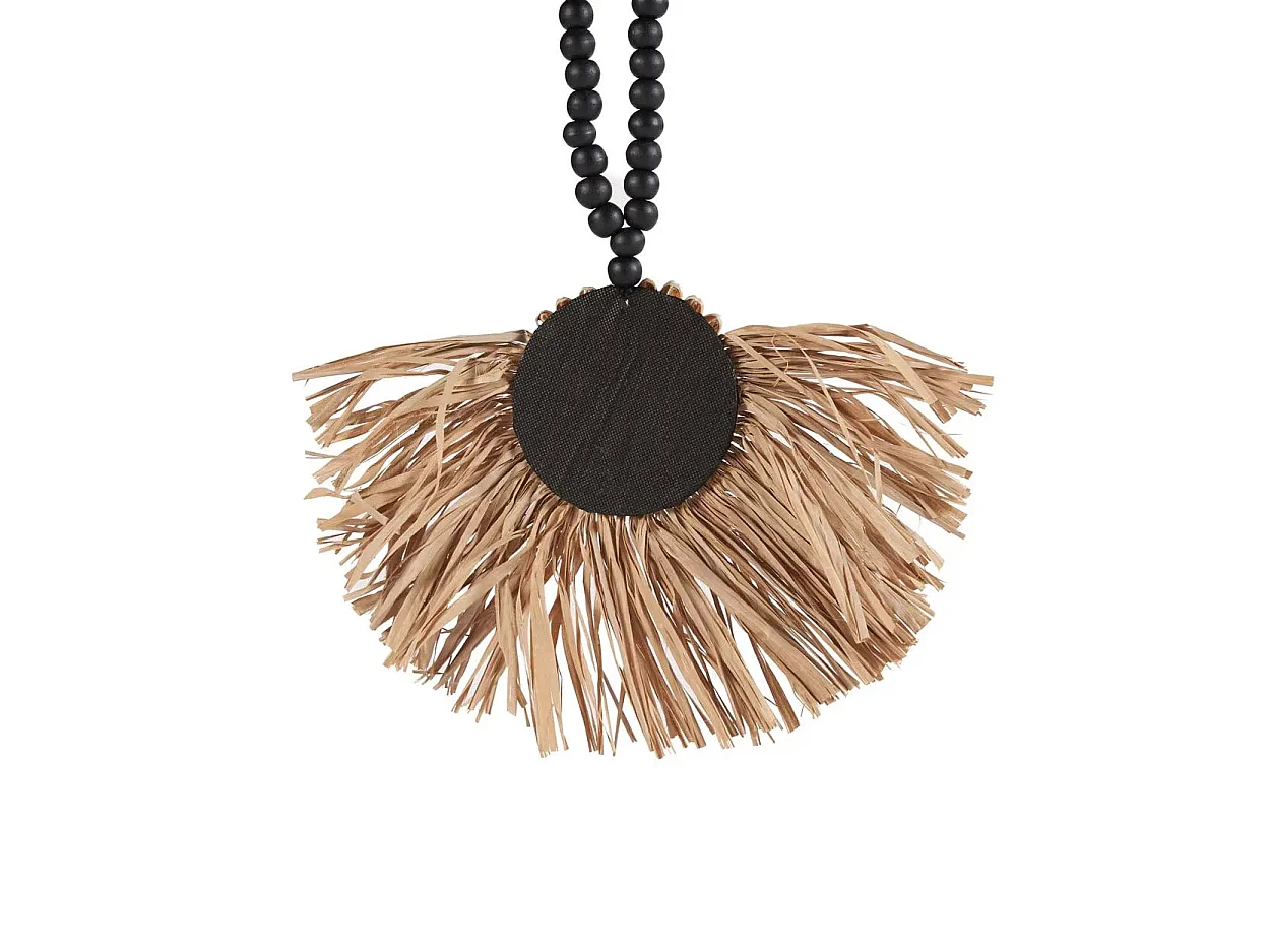 The Raffia Mahkota Tassel - Natural Black