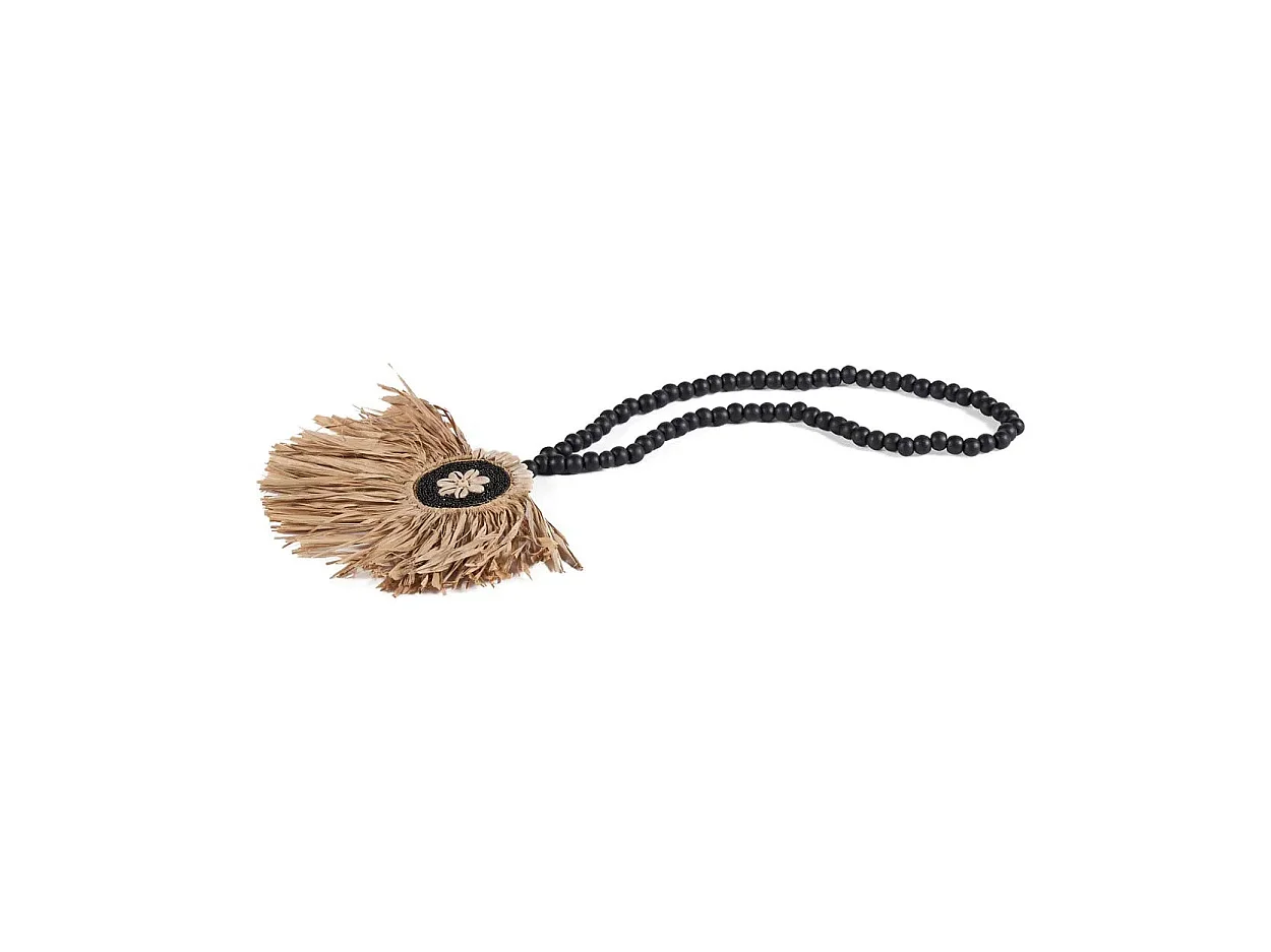 The Raffia Mahkota Tassel - Natural Black