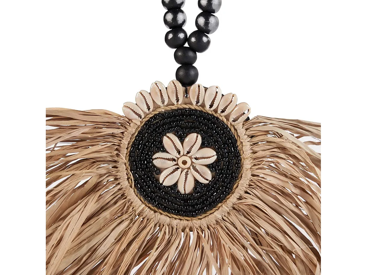 The Raffia Mahkota Tassel - Natural Black