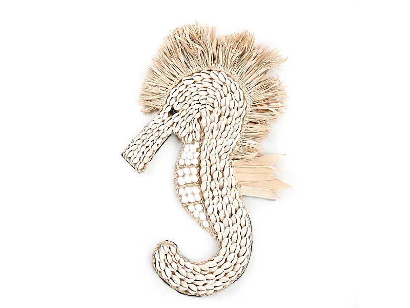 Seepferdchen mit Muscheln - Weiß