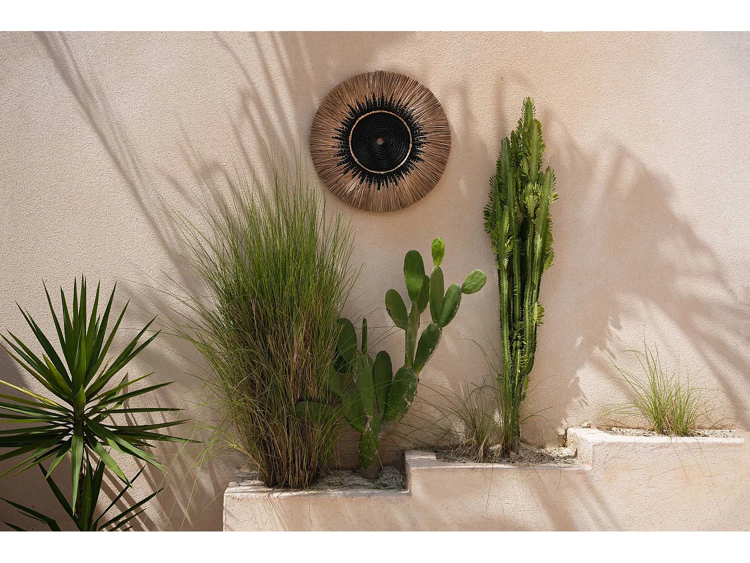 De Raffia Macramé Muurdecoratie - Naturel Zwart