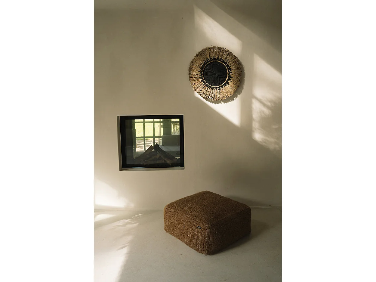 De Raffia Macramé Muurdecoratie - Naturel Zwart