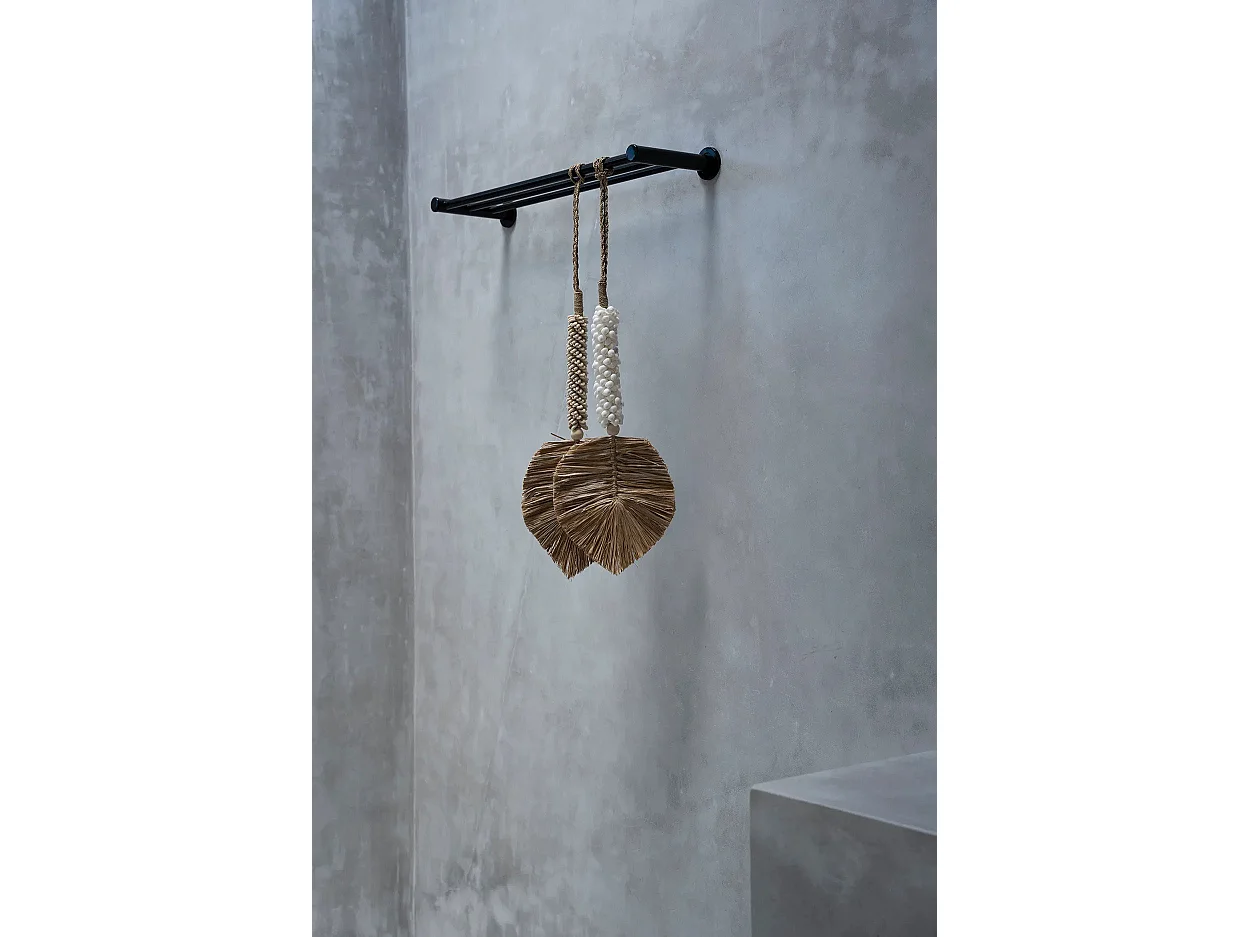 De Raffia Schelp Kwastje - Wit Natuurlijk