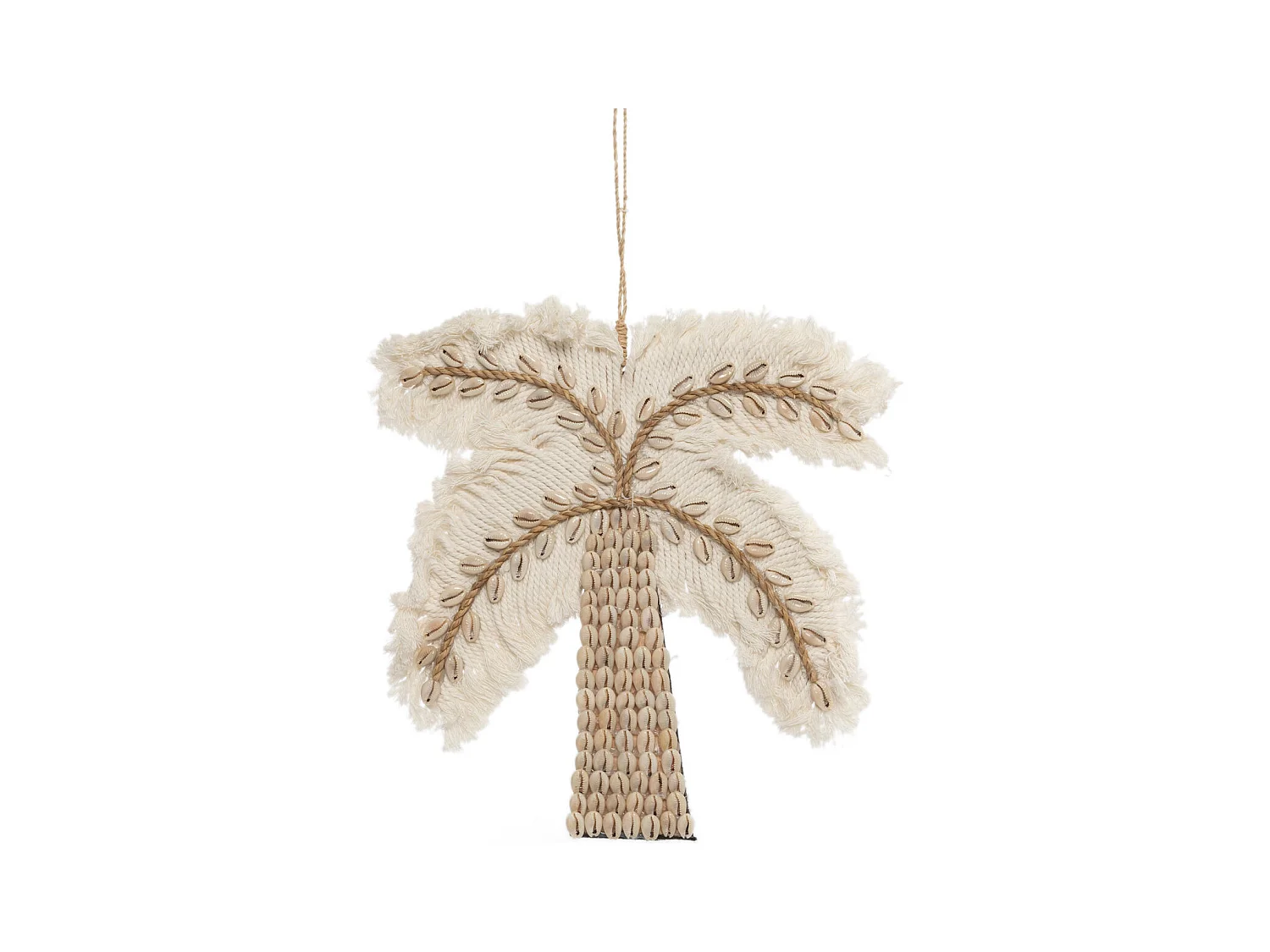 Le Palmier En Coton & Coquillages - Blanc Naturel