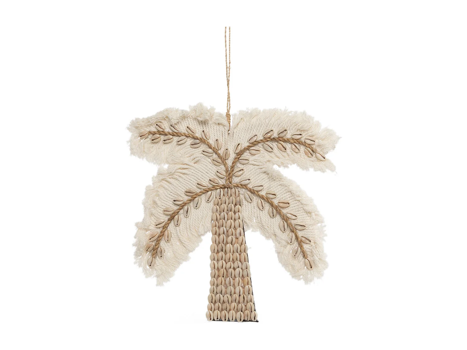 Le Palmier En Coton & Coquillages - Blanc Naturel