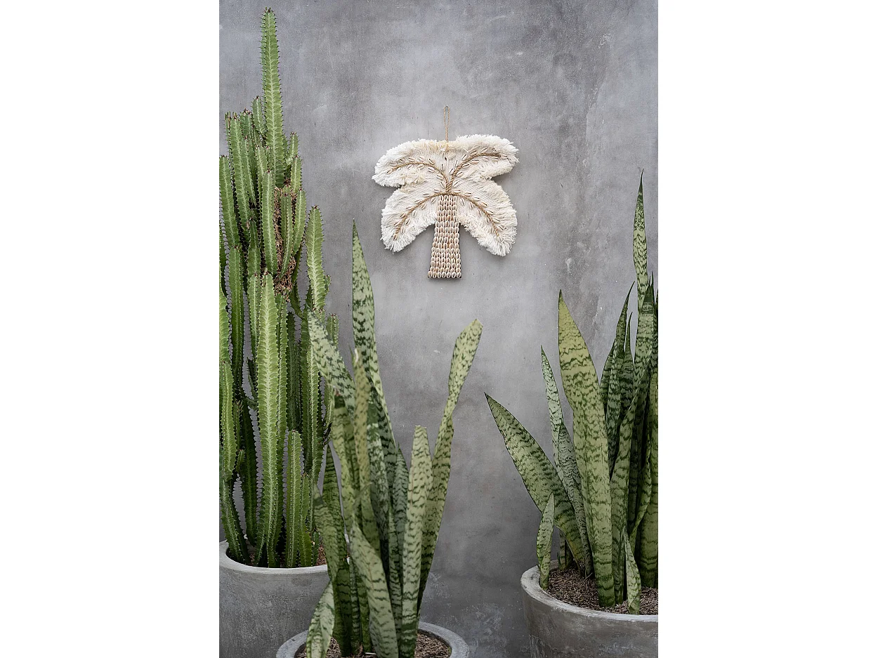 Le Palmier En Coton & Coquillages - Blanc Naturel