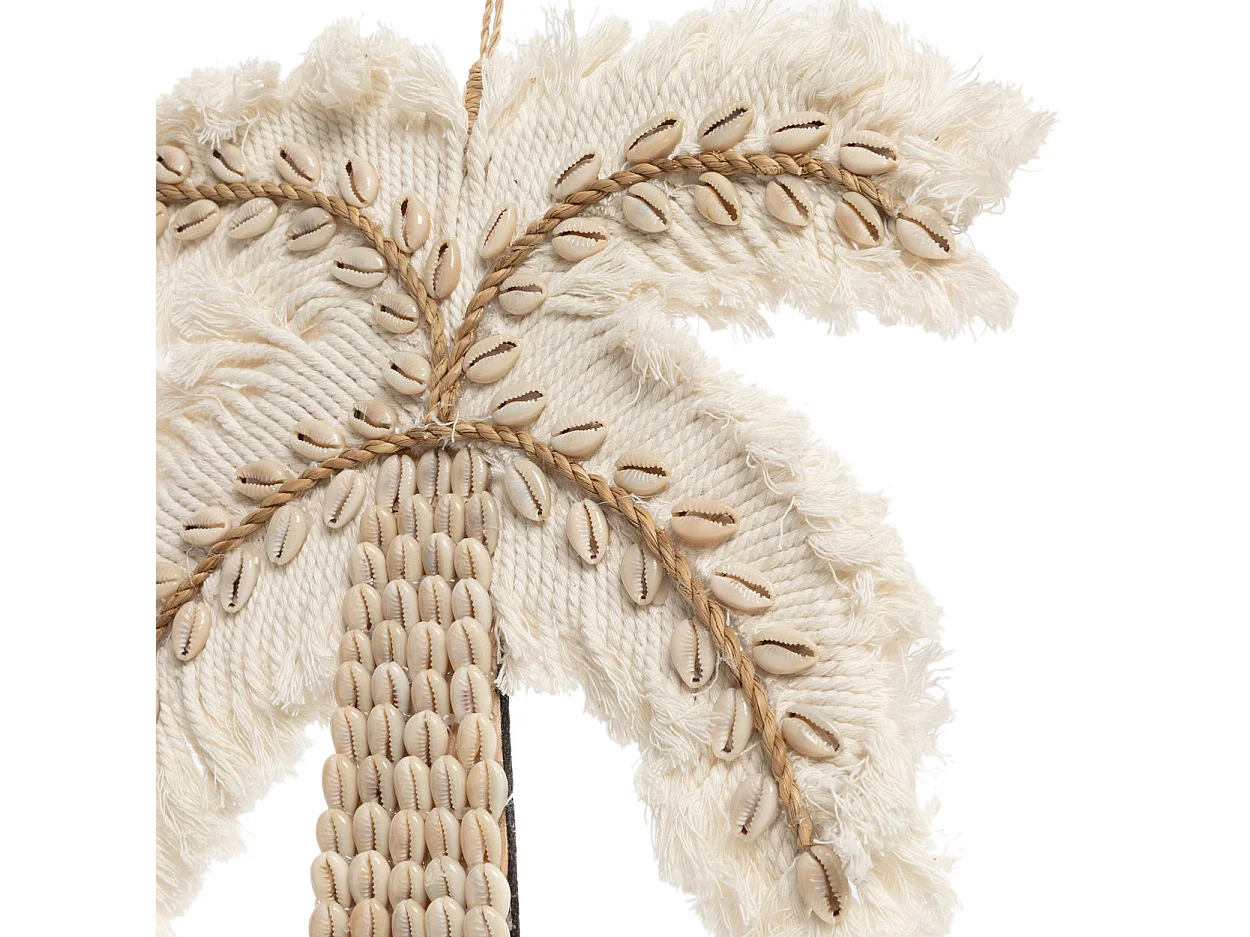 Le Palmier En Coton & Coquillages - Blanc Naturel
