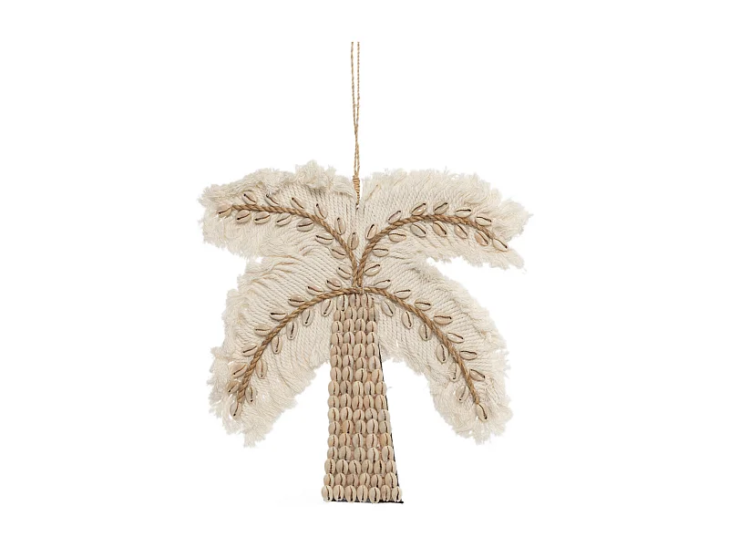 Le Palmier En Coton & Coquillages - Blanc Naturel
