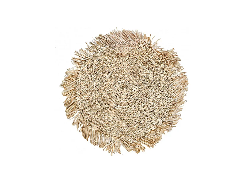 Das Fringe-Raffia Platzset Rund - Natur