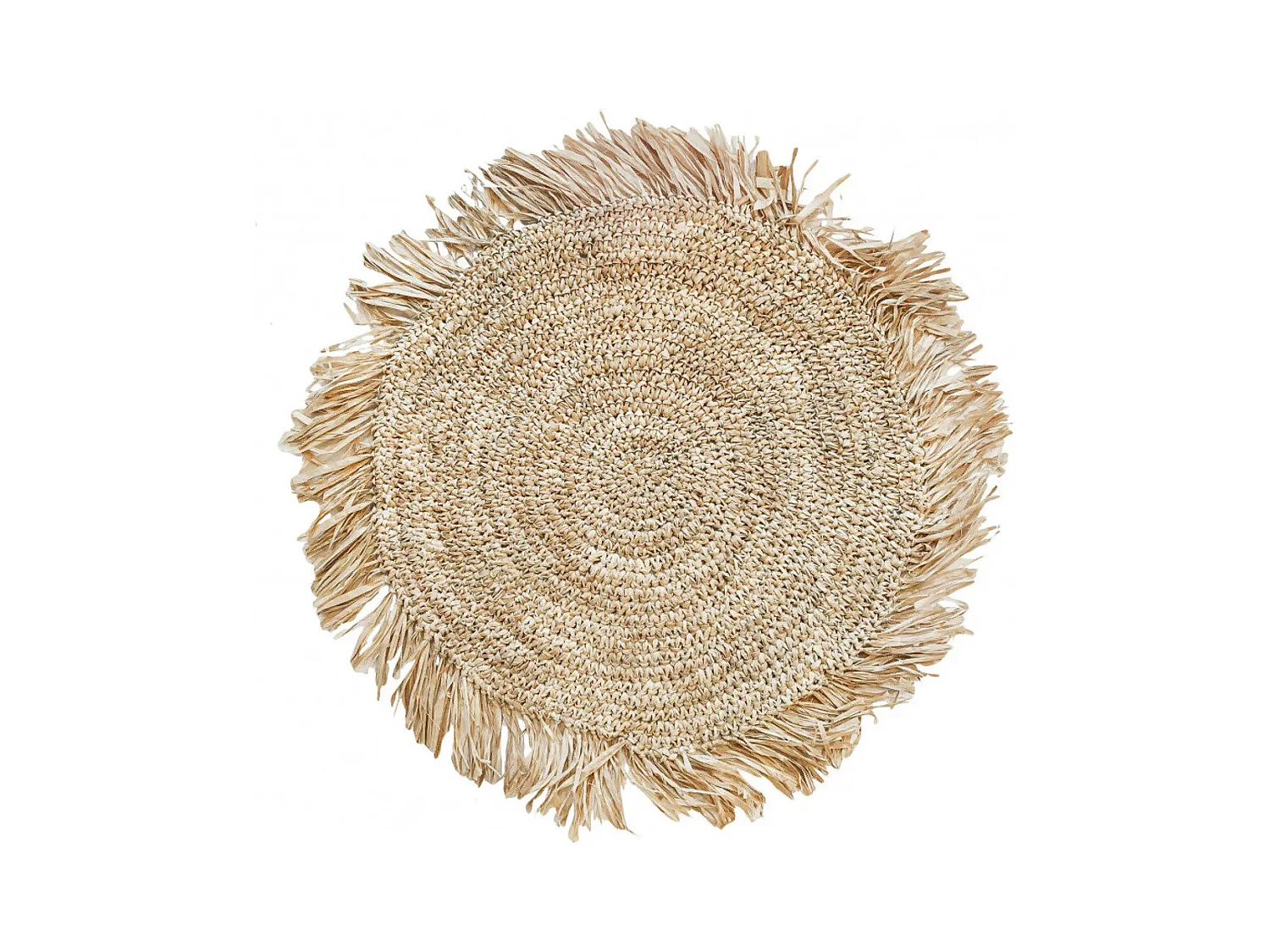 Le Set De Table Fringe En Raphia - Rond - Naturel