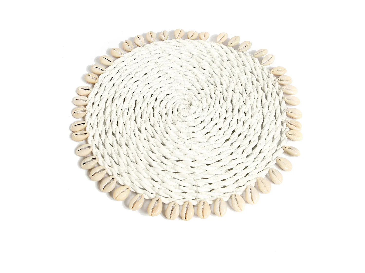 Il Sottobichhiere Conchiglia In Seagrass - Bianco