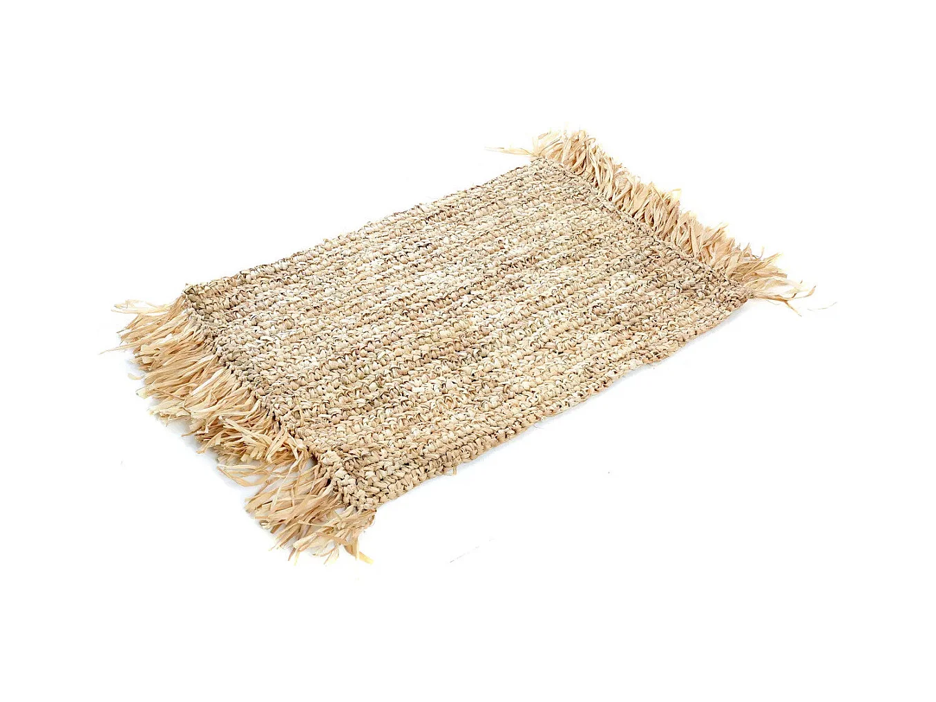Le Set De Table Fringe Raffia - Rectangulaire - Naturel