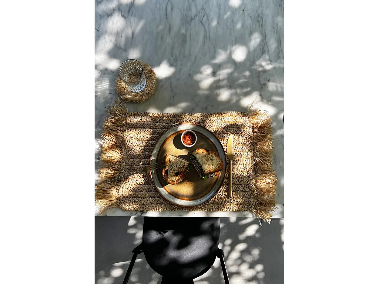 Le Set De Table Fringe Raffia - Rectangulaire - Naturel