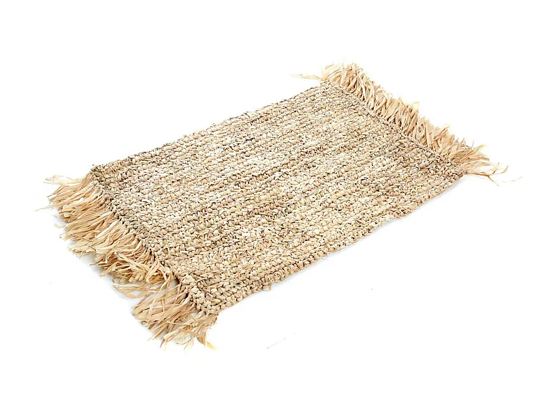 Le Set De Table Fringe Raffia - Rectangulaire - Naturel