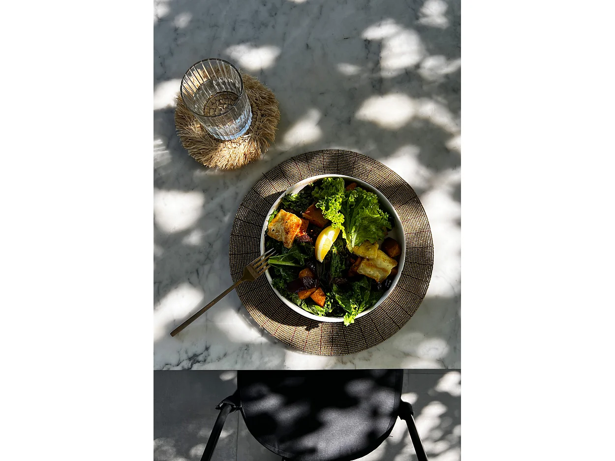 El Mantel Individual Beaded - Dorado