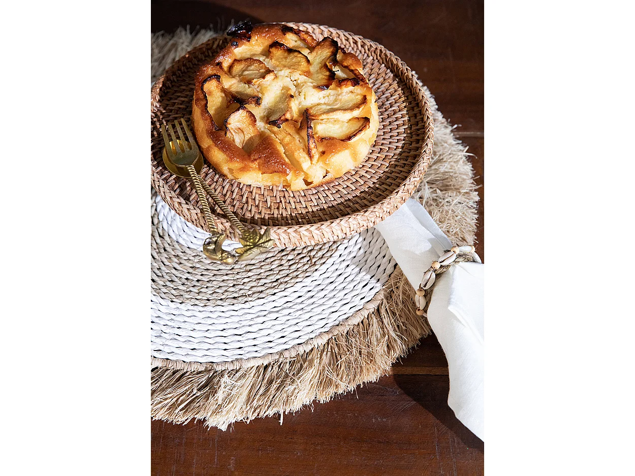 Le Set De Table Seagrass Raffia - Naturel Blanc