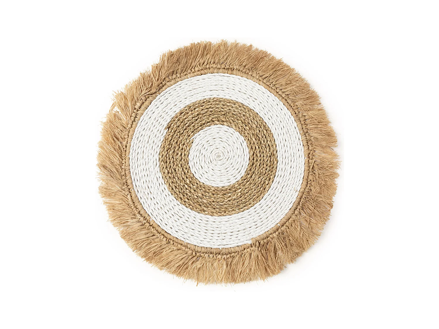 Le Set De Table Seagrass Raffia - Naturel Blanc