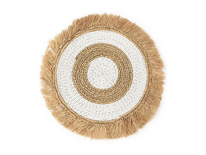 De Seagrass Raffia Placemat - Naturel Wit