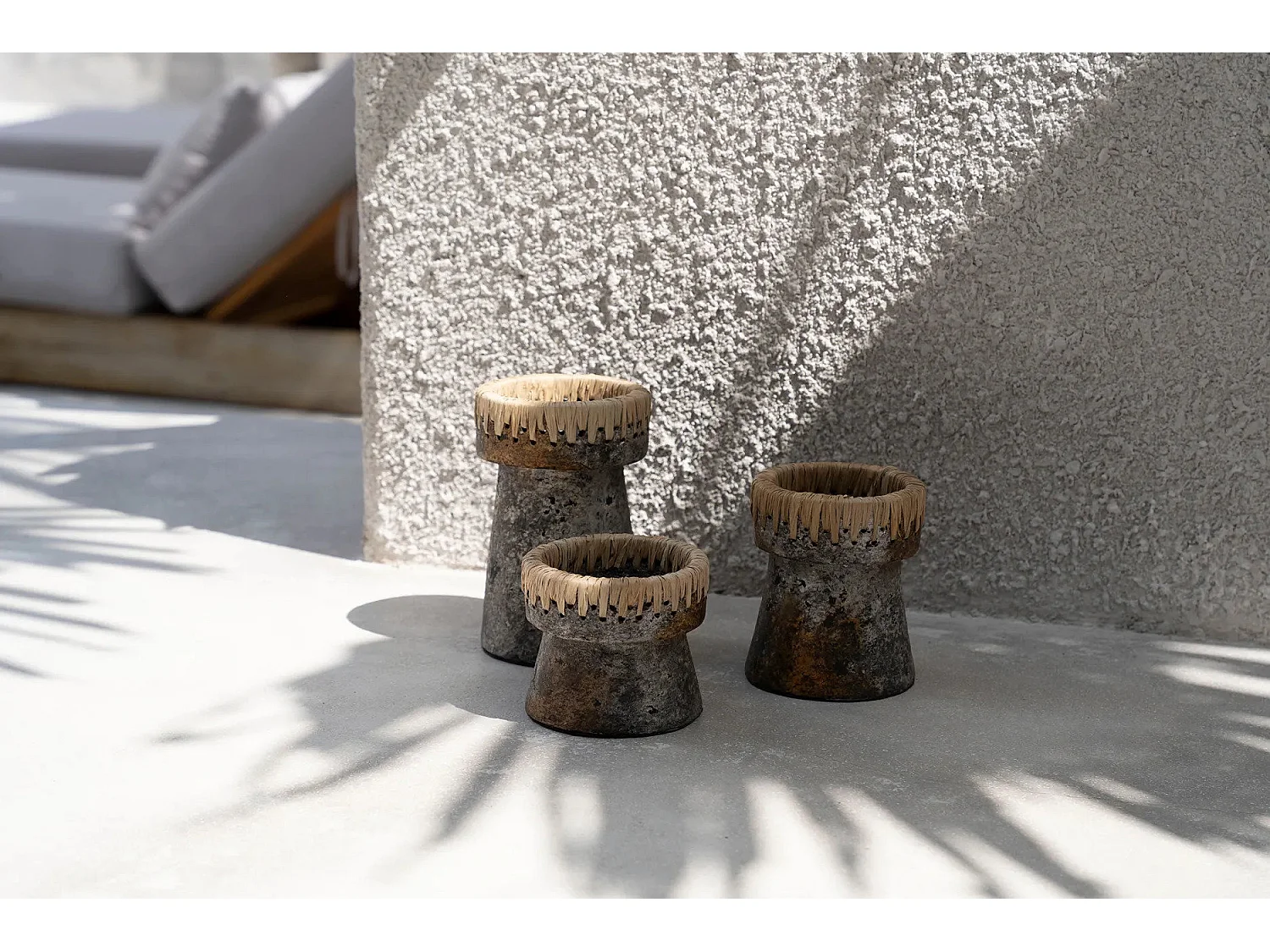 Der Pretty Kerzenhalter - Antik Grau - L