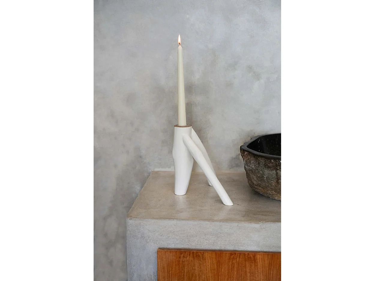 Il Portacandele Triple Twig - Bianco