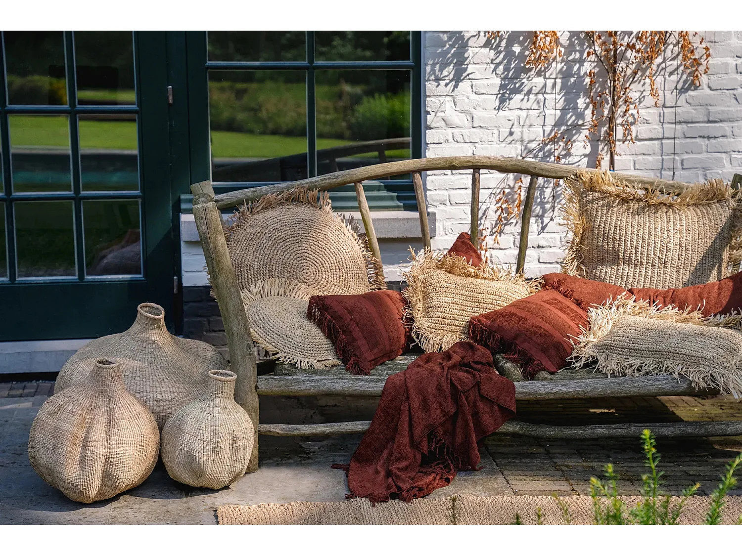 La Housse De Coussin Oh My Gee - Velours Bordeaux - 35x100