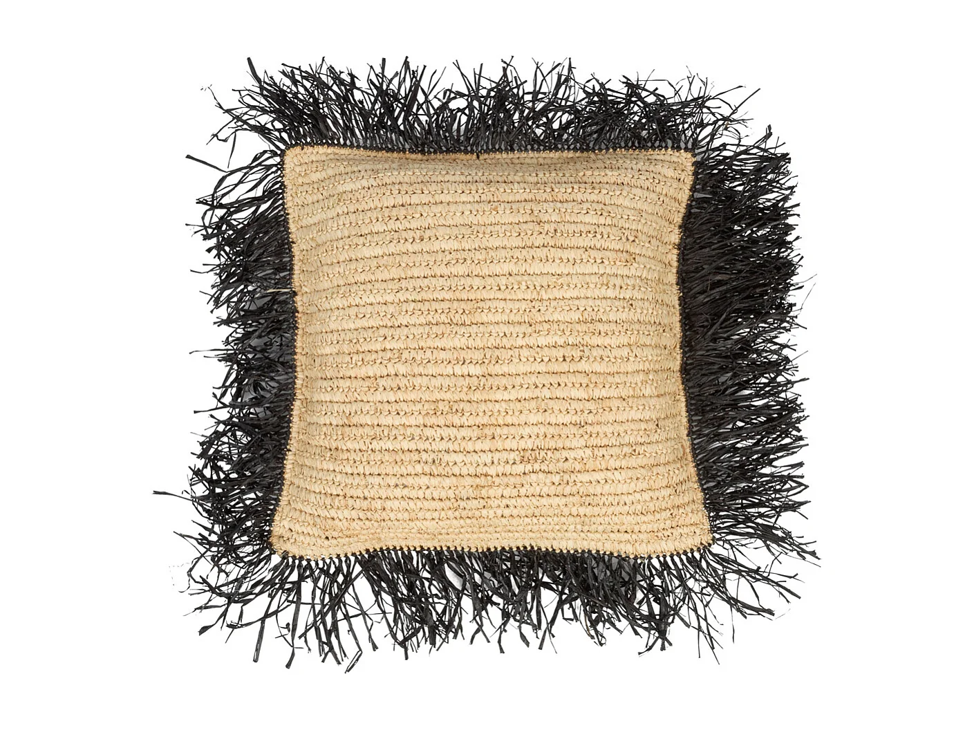 Il Copricuscino Raffia - Nero Naturale - 40x40