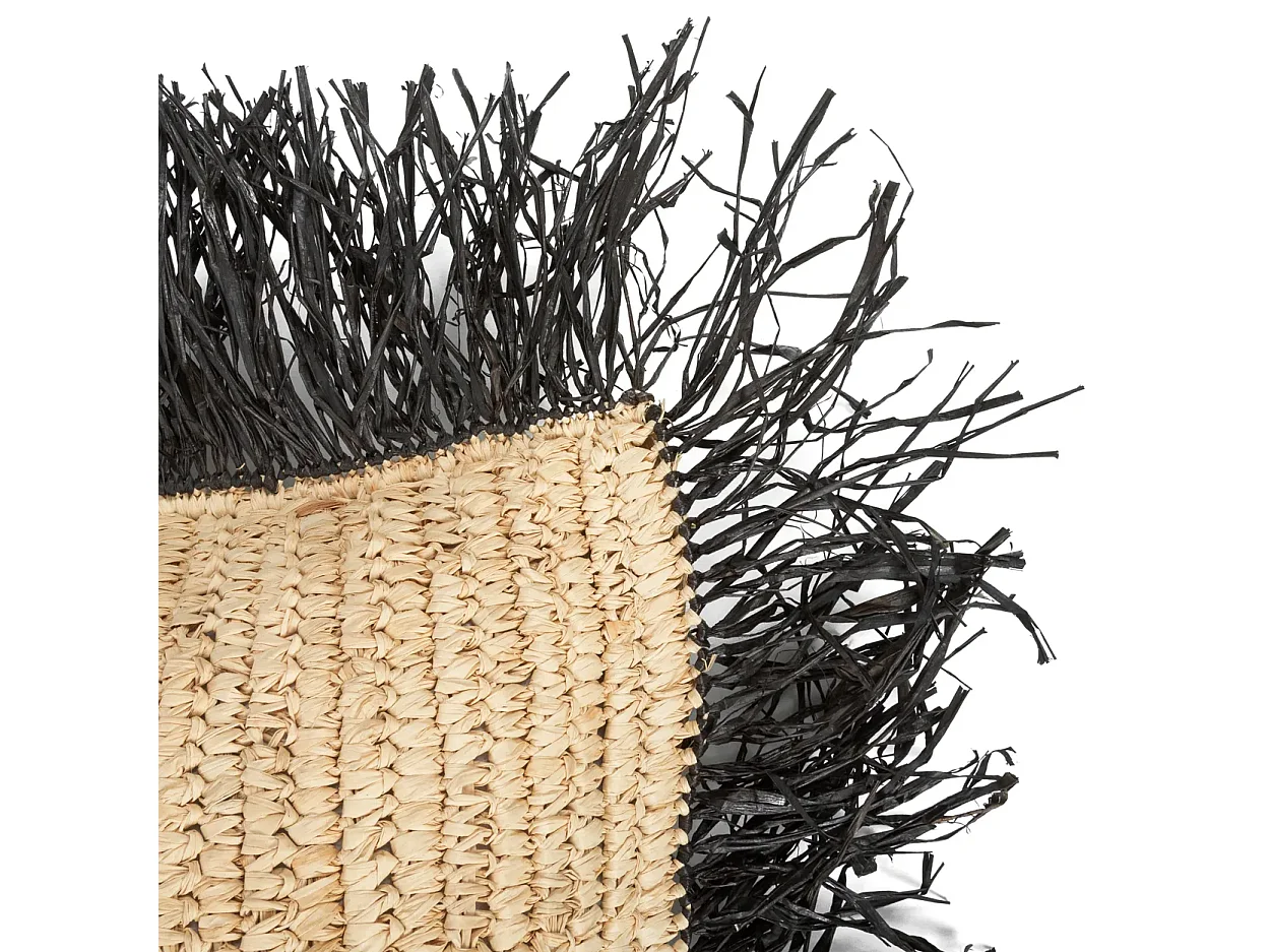 La Housse De Coussin En Raffia - Naturel Noir - 40x40