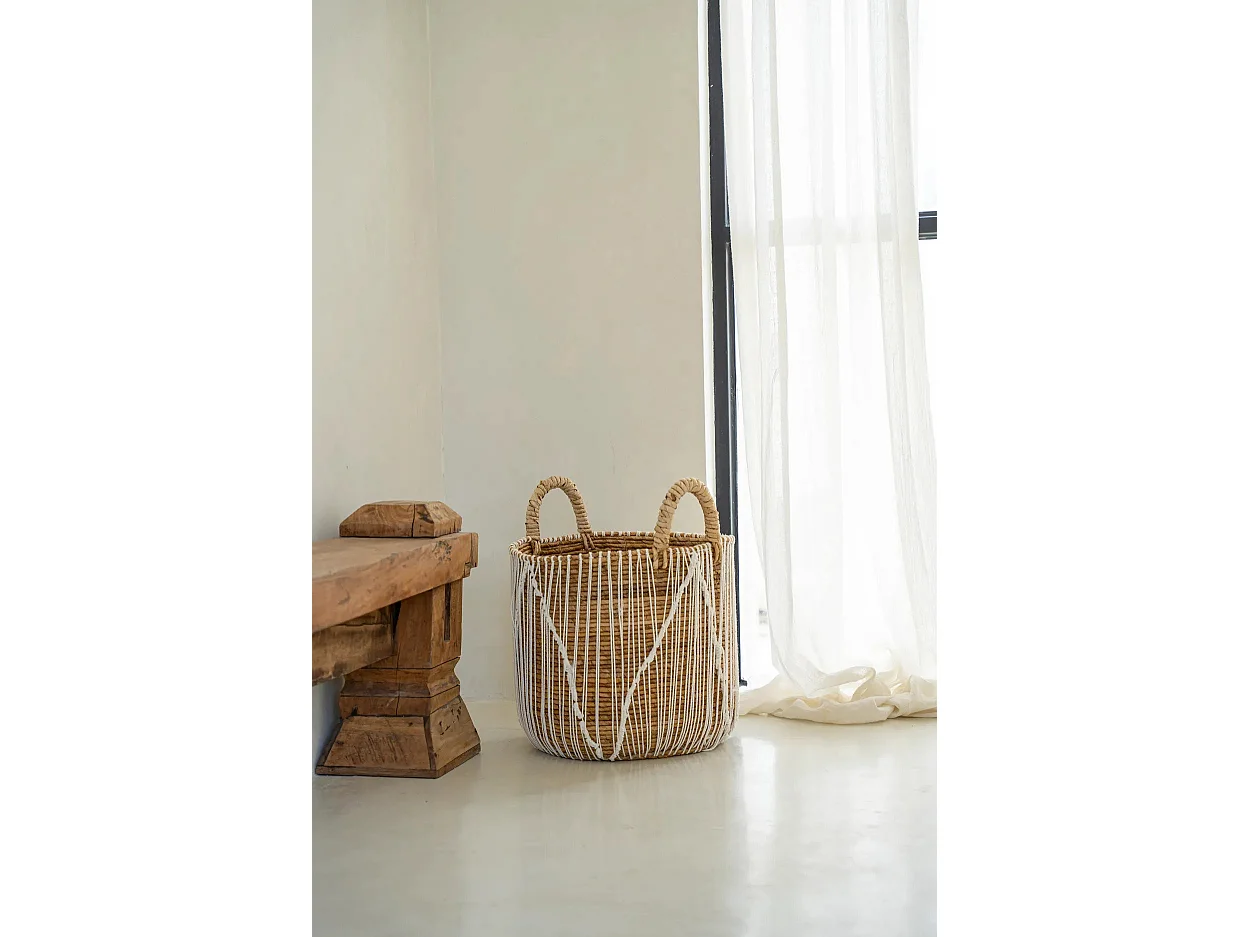 Le Panier Macramé À Couture Droite - M