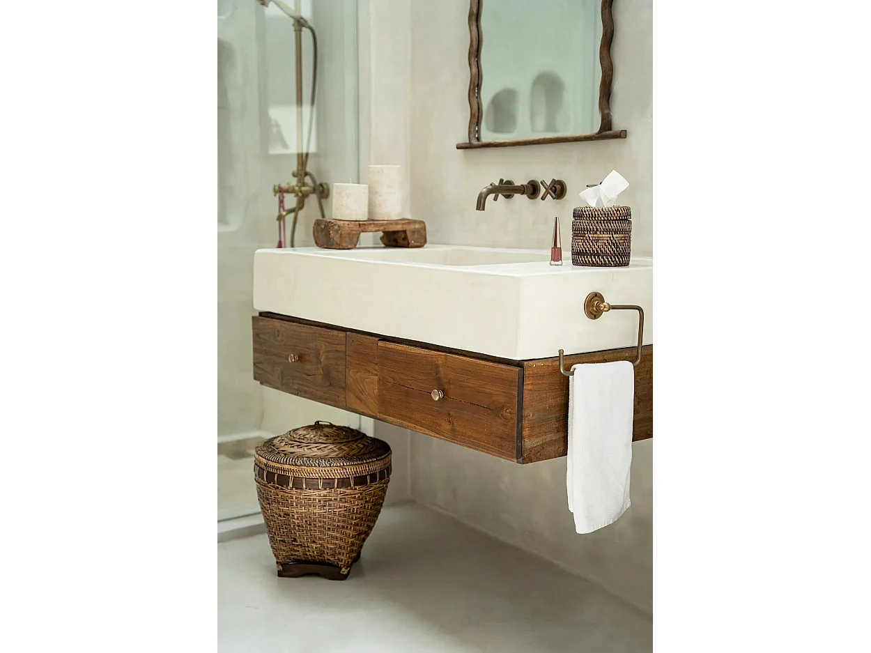 De Colonial Storage Mand - Naturel Bruin - L