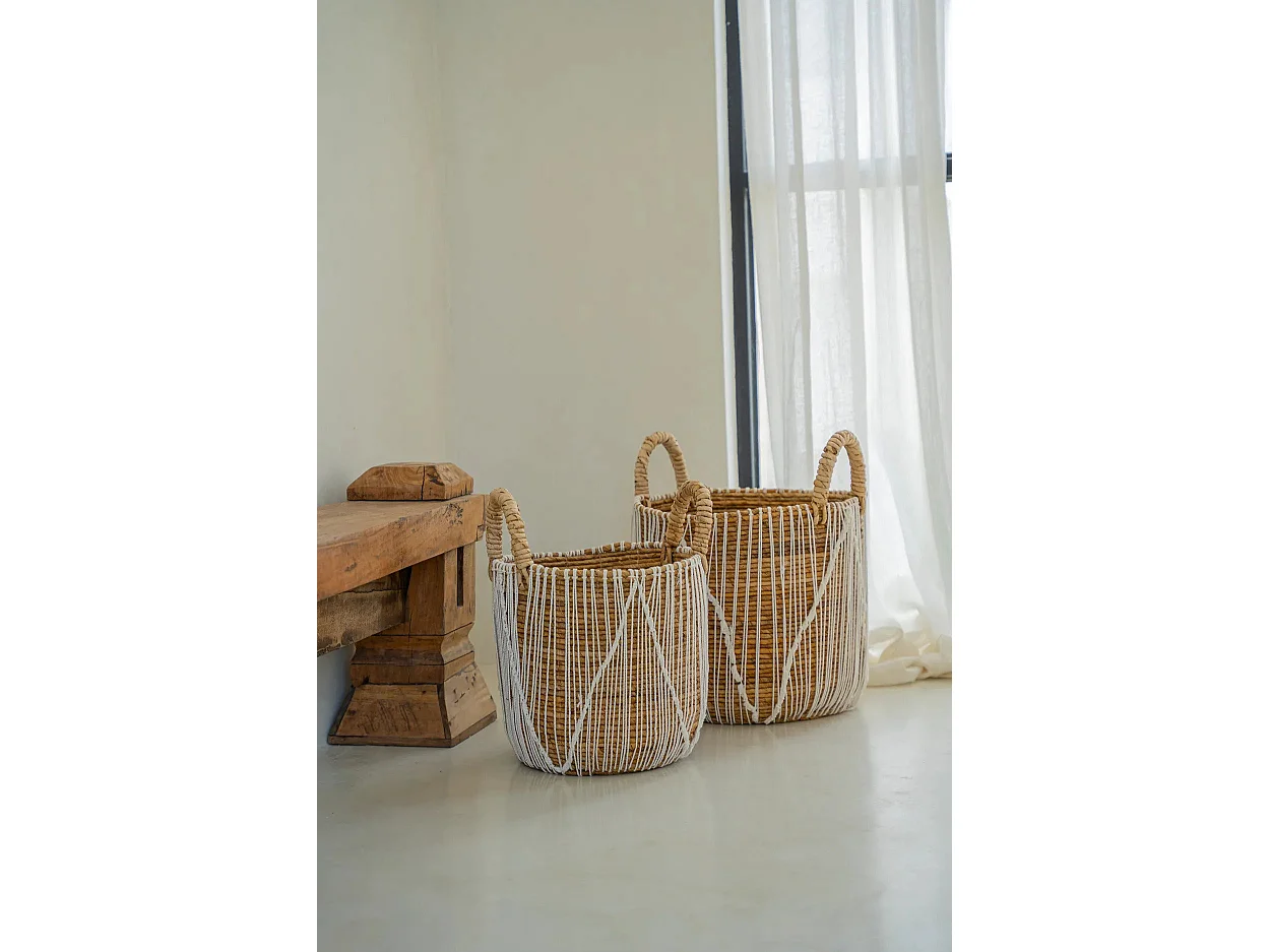 Le Panier en Macramé à Couture Droite - S