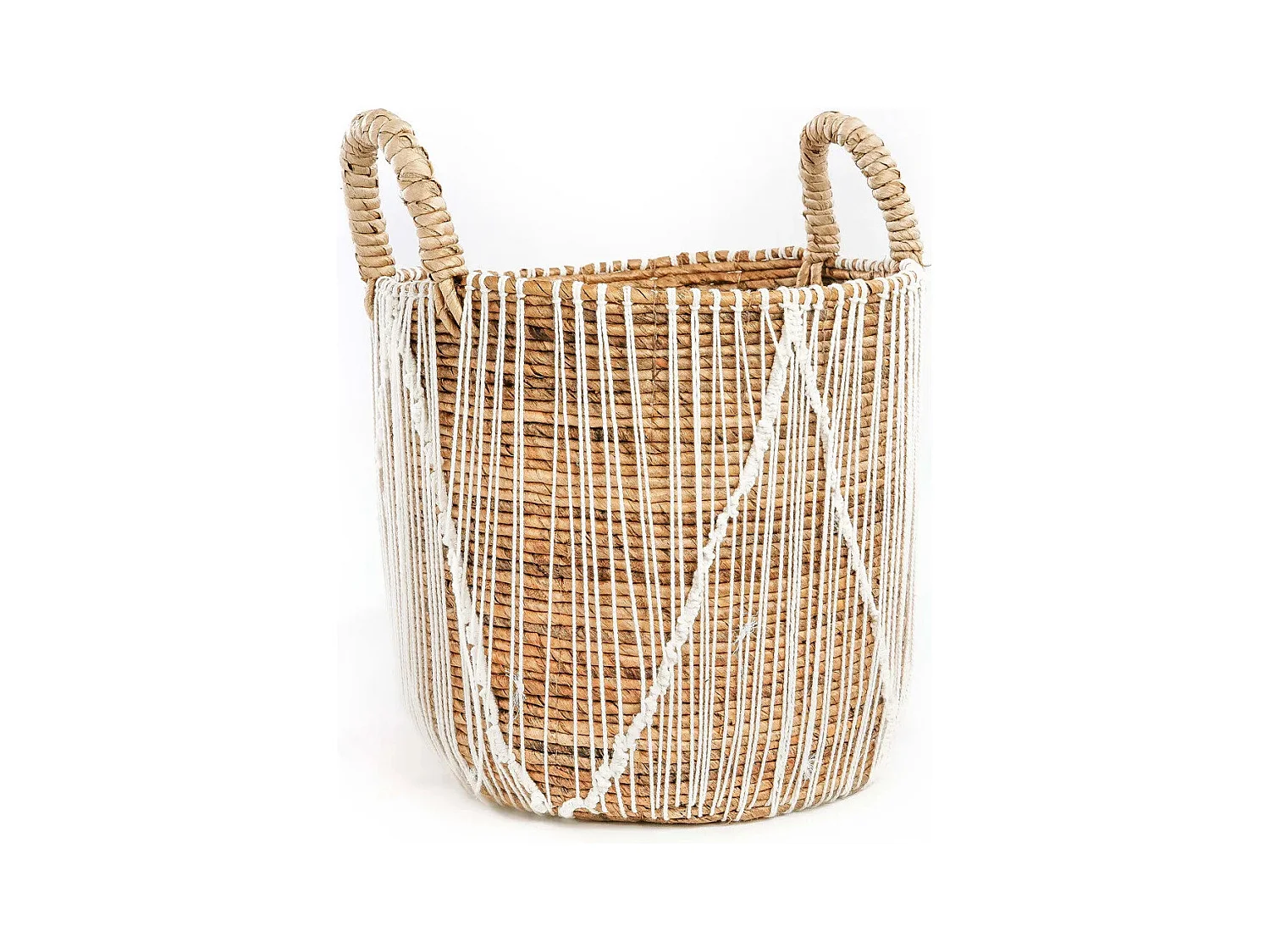 De Straight Stitched Macramé Mand - L